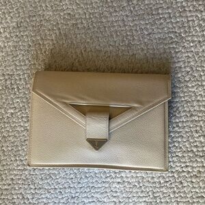 Elegant YSL Cream Women's Clutch with Dust Bag